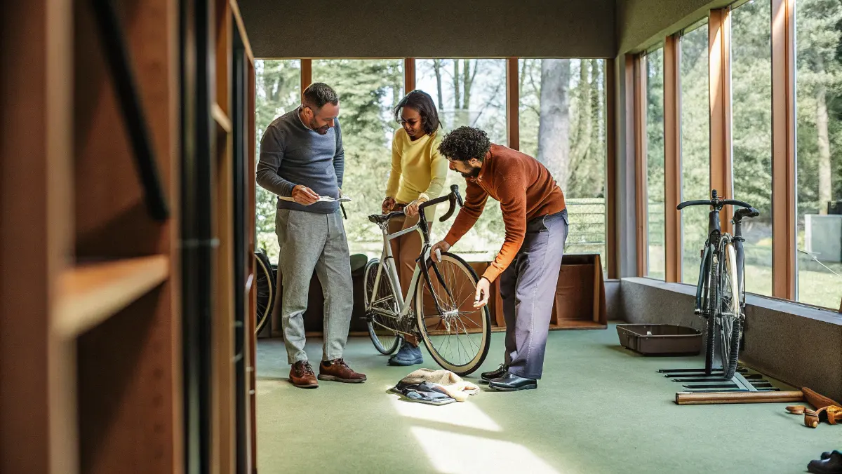 Equipo multidisciplinar de profesionales trabajando en coaching de ciclismo
