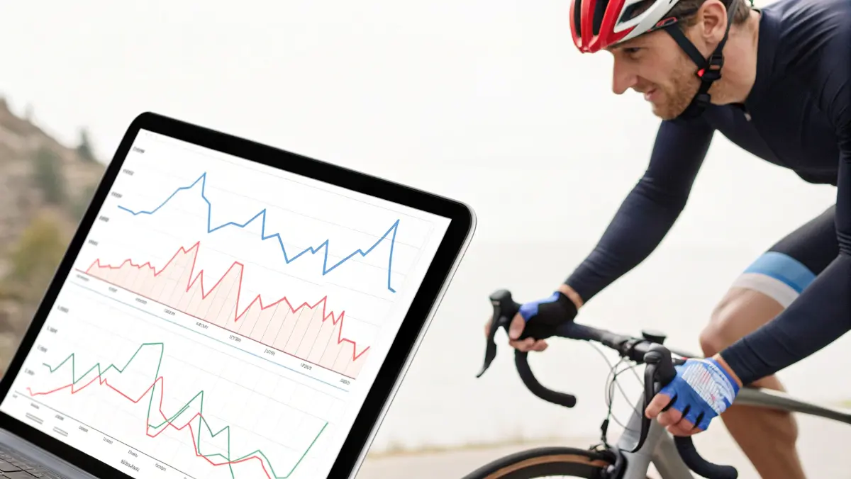 Gráficos mostrando variabilidad natural en métricas de rendimiento ciclista